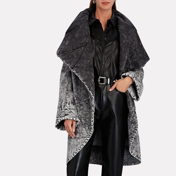 NORMA KAMALI Oversize Shawl Collar Coat & Matching Belt - Picture 1 of 6